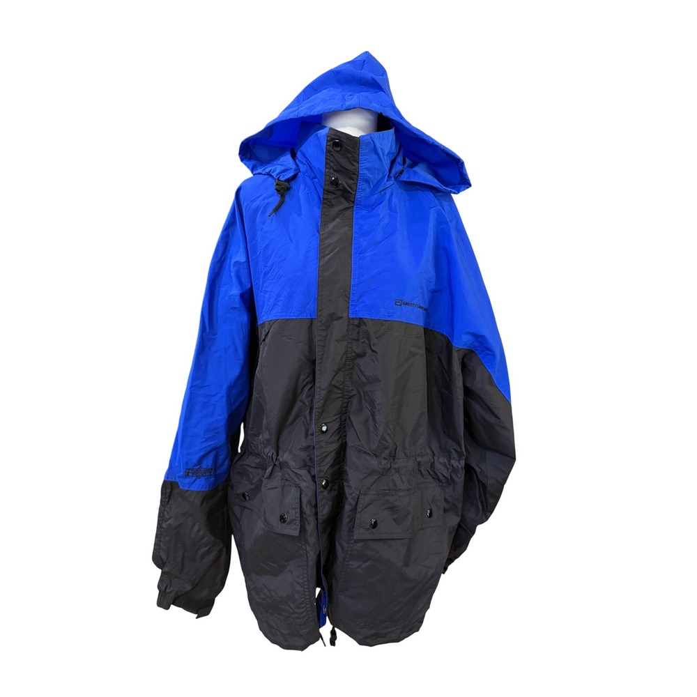 Turning Point Blue Black‎ Hooded Windbreaker Jacket XL Abbott Laboratories Logo